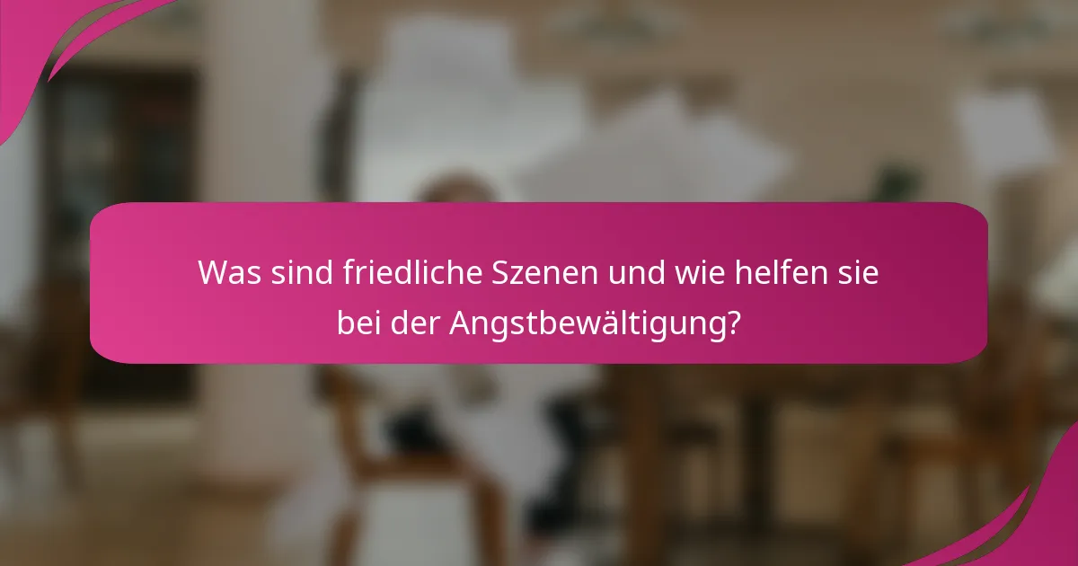Was sind friedliche Szenen und wie helfen sie bei der Angstbewältigung?